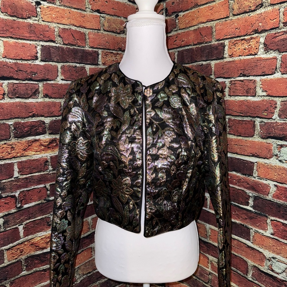 Patra Black and Gold Floral Blazer